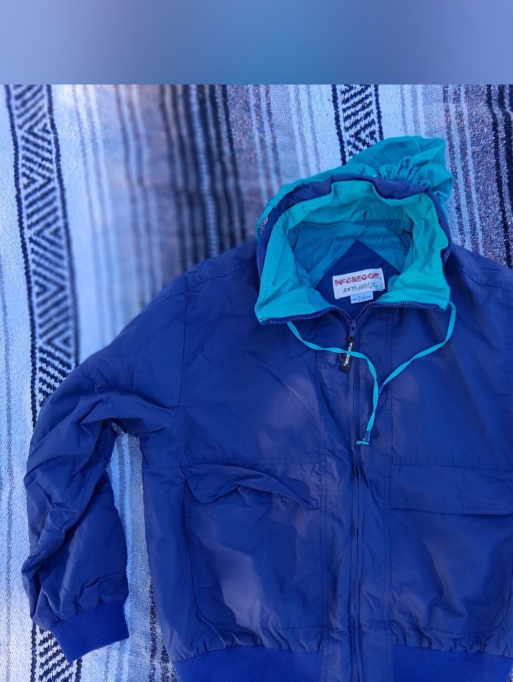 McGregor Navy Blue Jacket with Teal Hood